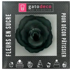 Cerf Dellier Rose noire en pastillage 9 cm Outlet