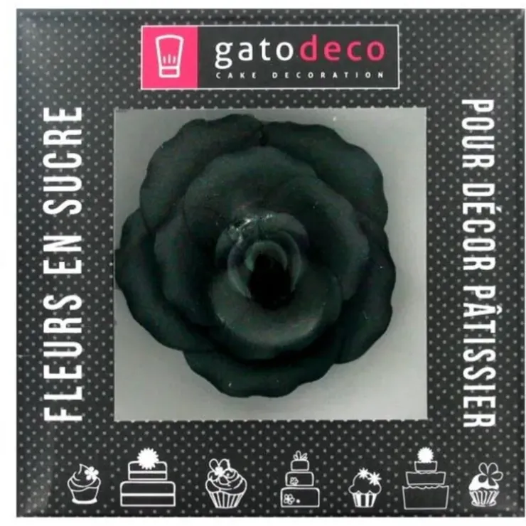 Cerf Dellier Rose noire en pastillage 9 cm Outlet