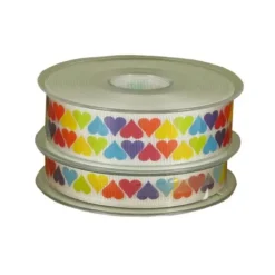 Cerf Dellier Ruban blanc coeurs (20 m) Hot