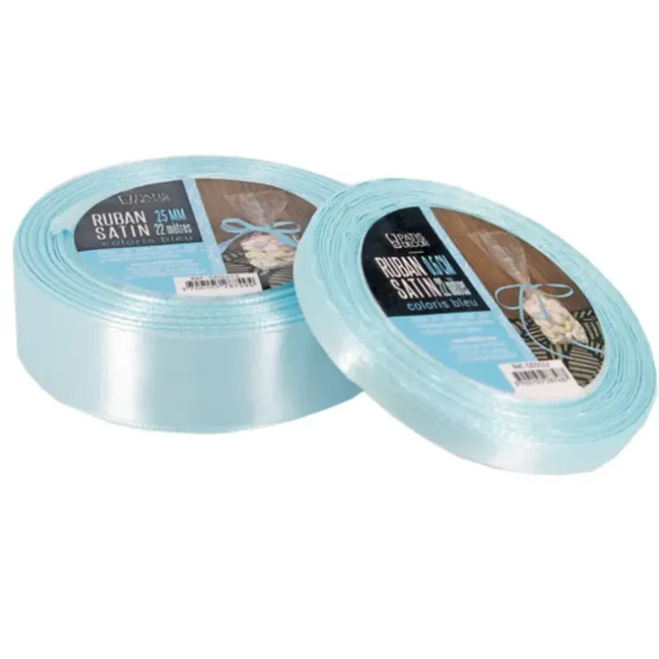 Cerf Dellier Ruban bleu satin (22 m) New