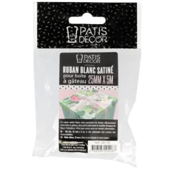 Cerf Dellier Ruban satin blanc largeur 25 mm (5 m) Best