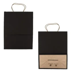 Cerf Dellier Sac en papier noir - 25x12x33 cm Outlet