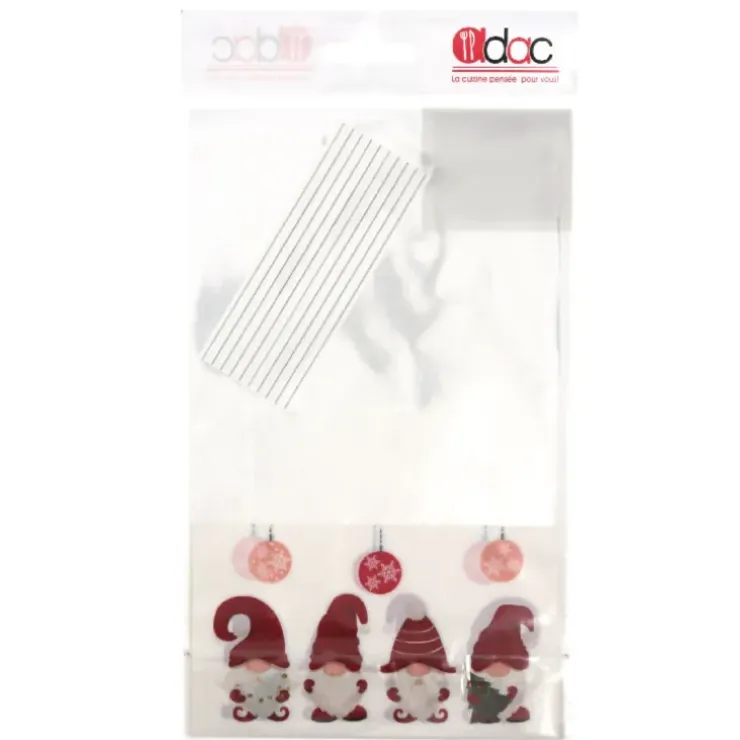 Cerf Dellier Sachets bonbons Lutins + liens - 14 x 23 cm (x 10) New
