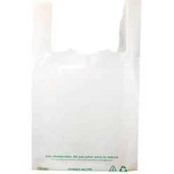 Cerf Dellier Sacs plastique bretelles blancs "Réutilisables" (x500) Hot