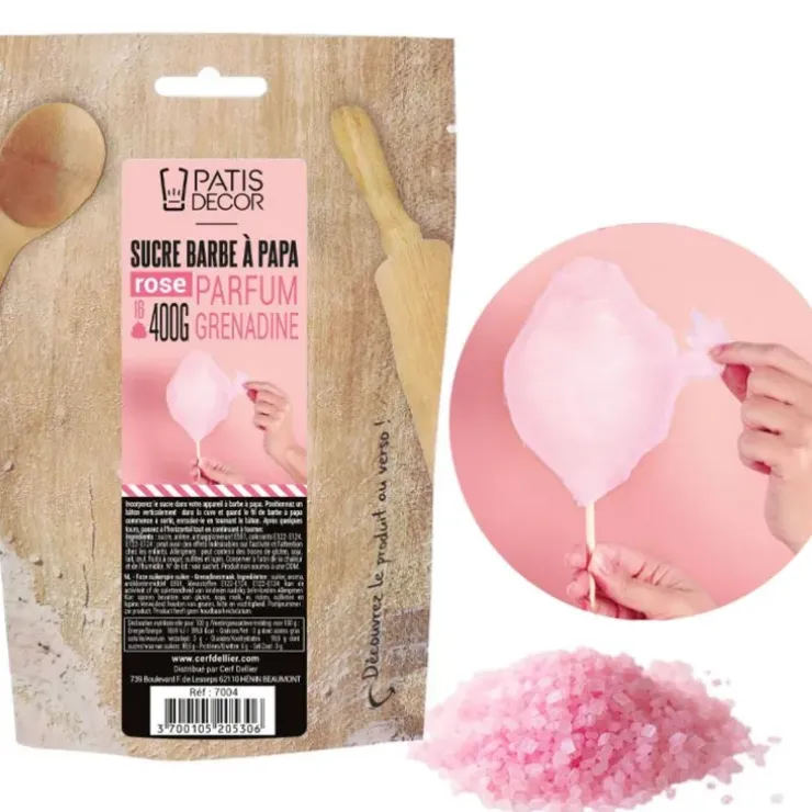 Cerf Dellier Sucre barbe à papa Grenadine 400 g Sale