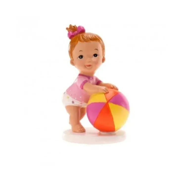 Cerf Dellier Sujet de baptême bébé fille avec ballon Discount
