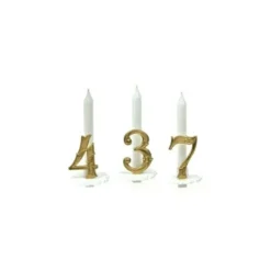 Cerf Dellier Support, Chiffre doré et Bougie (x 10) Sale