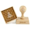 Cerf Dellier Tampon à biscuit bois Merry Christmas