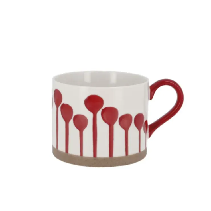 Cerf Dellier Tasse blanche à tâches rouges Hot