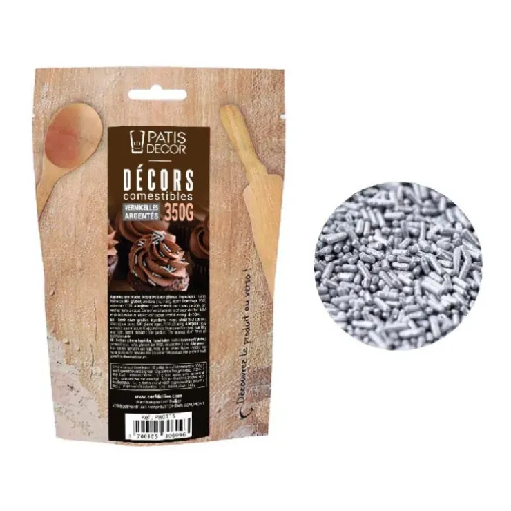 Cerf Dellier Vermicelles comestibles argentés 350 g