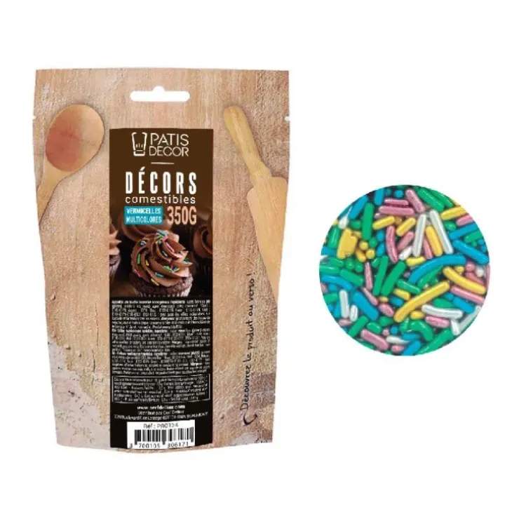 Cerf Dellier Vermicelles comestibles multicolores 350 g Clearance